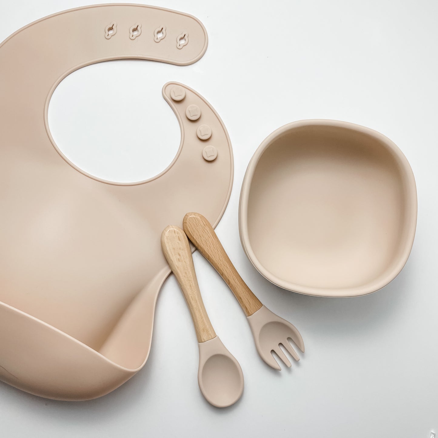 Silicone Pocket Bib | Beige