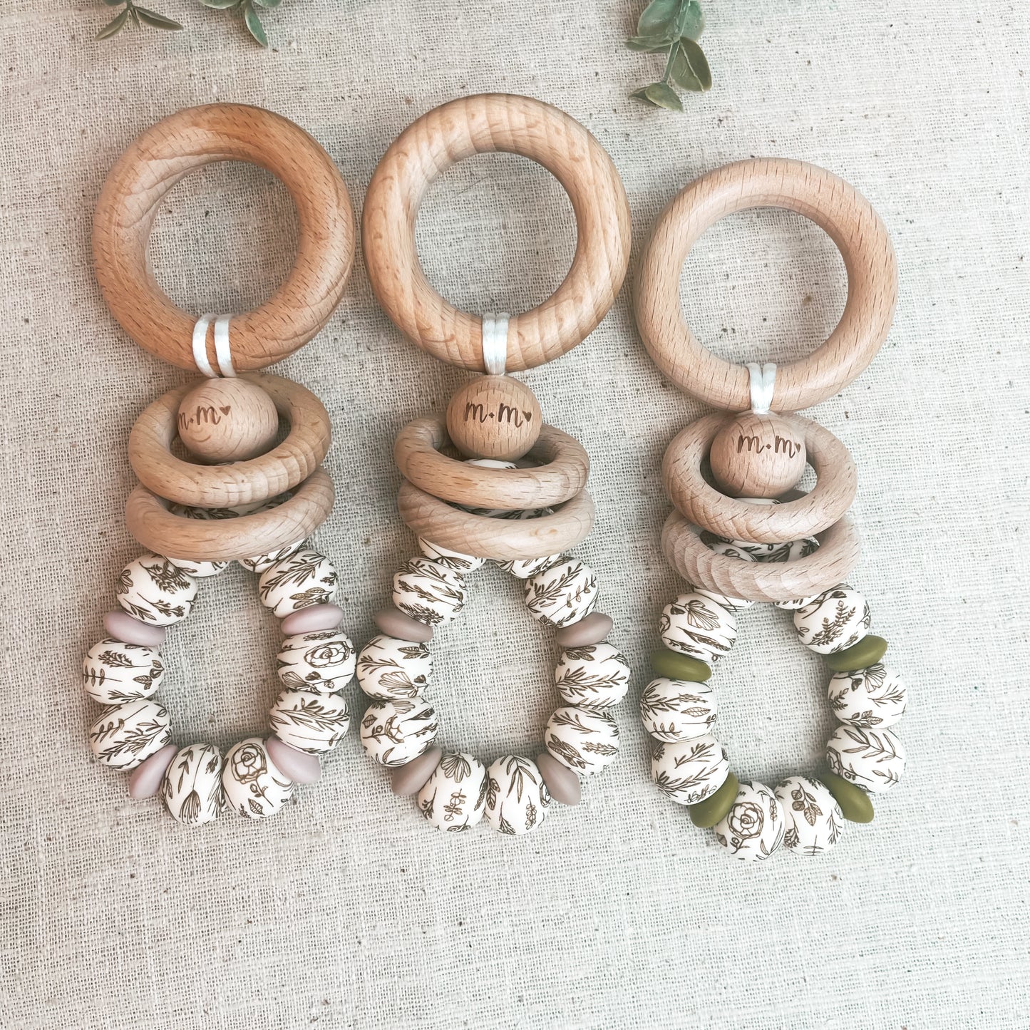 Shaker Rattle Toy | Organic Floral
