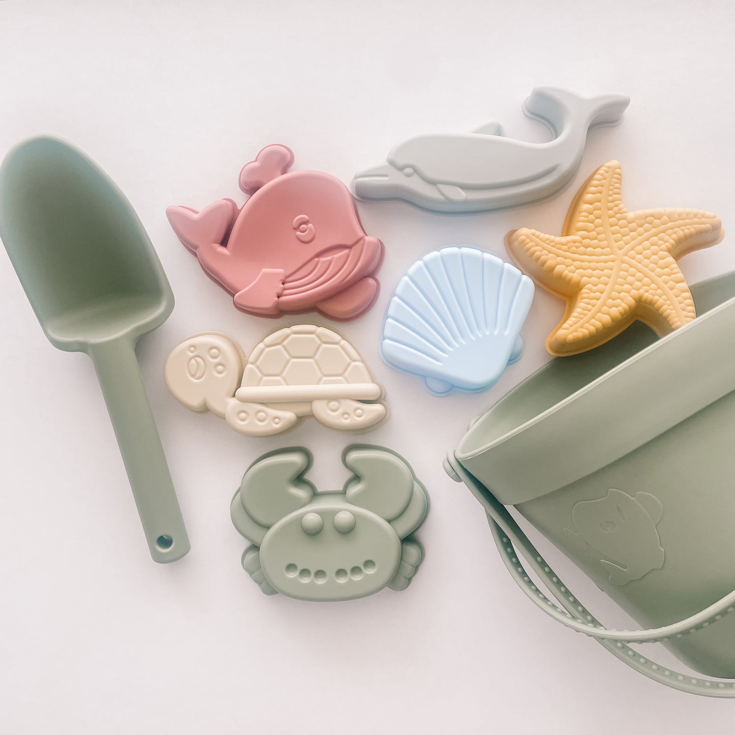 Silicone Sand Bucket Set | Moss