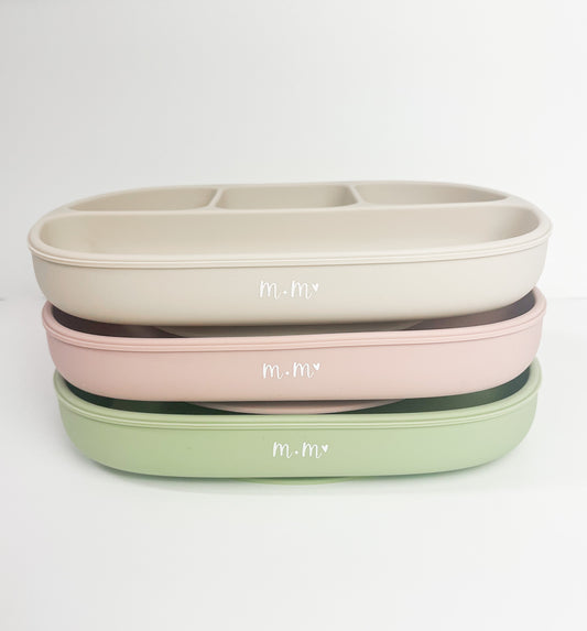 Suction Plate | 3 pcs Set | Pink/Sage