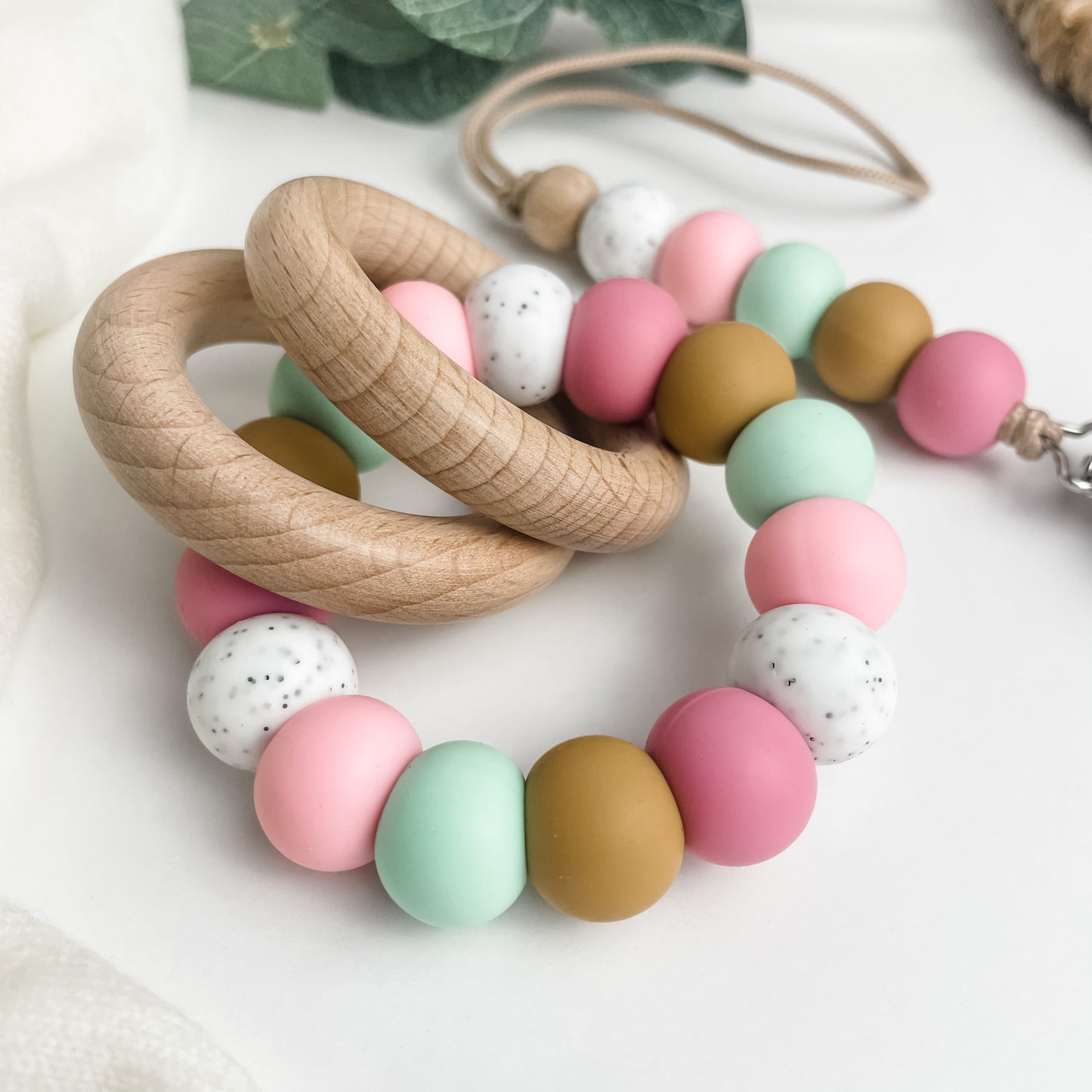 Classic Rattle + Clip | Modern Rainbow