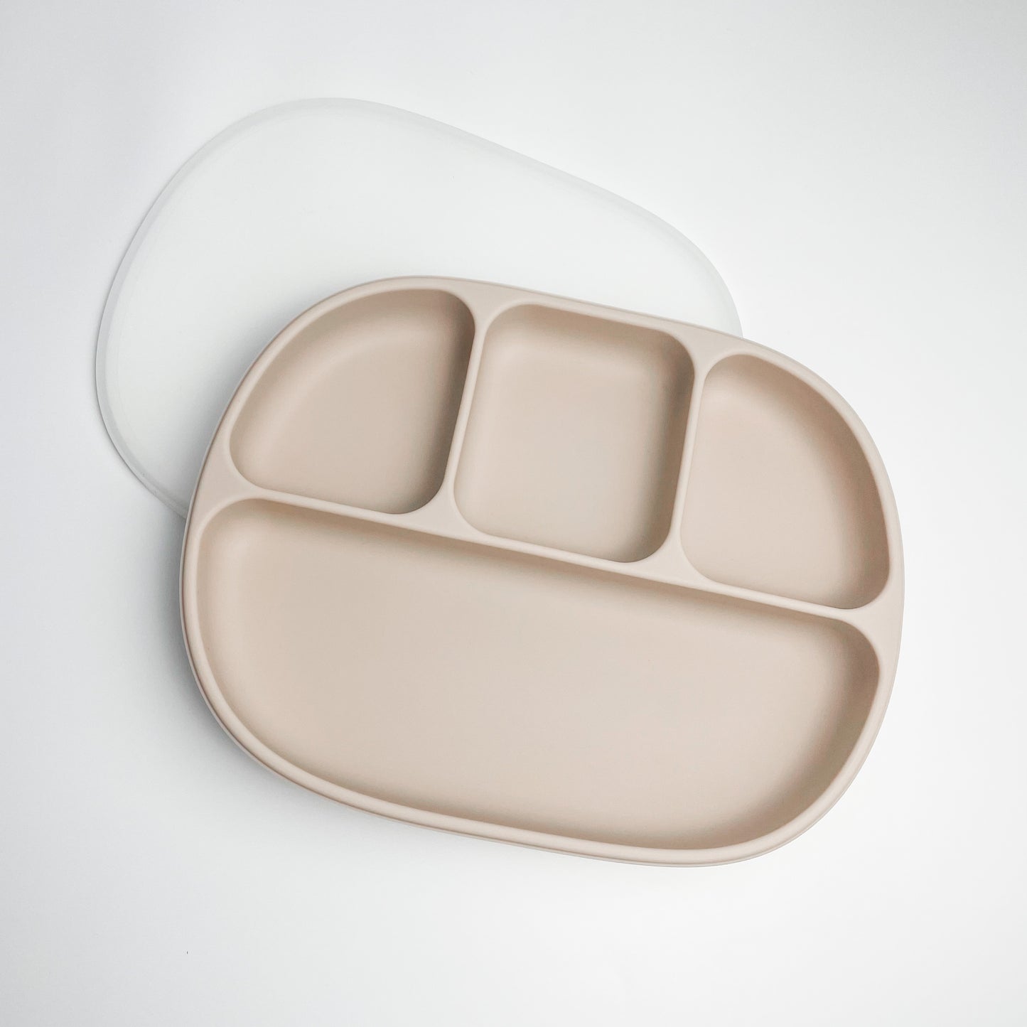 Silicone Suction Plate With Lid | Beige
