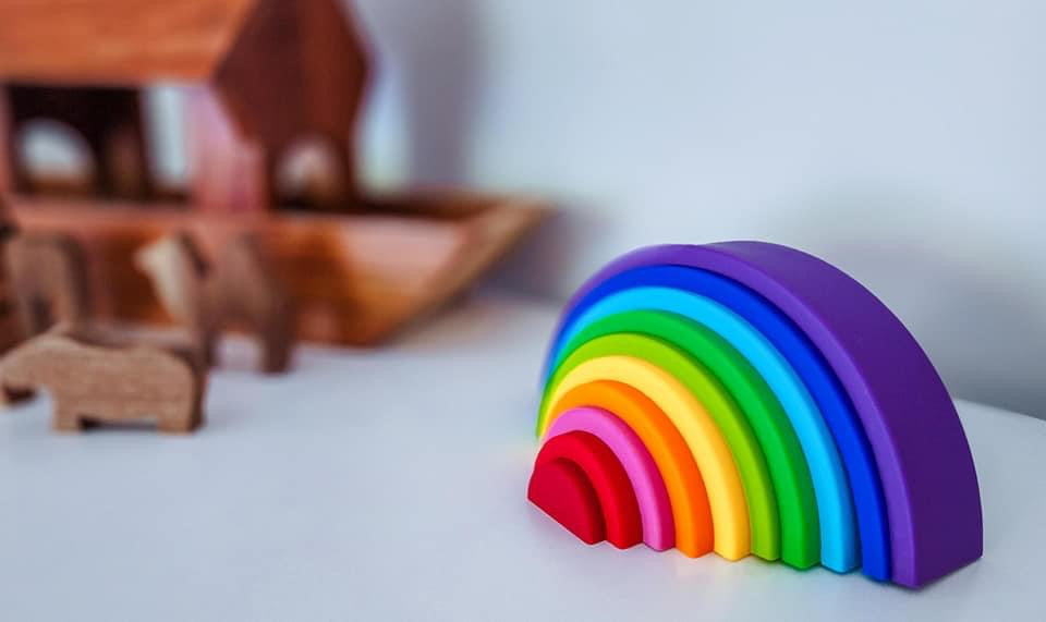 Silicone Rainbow Stacker | Primary