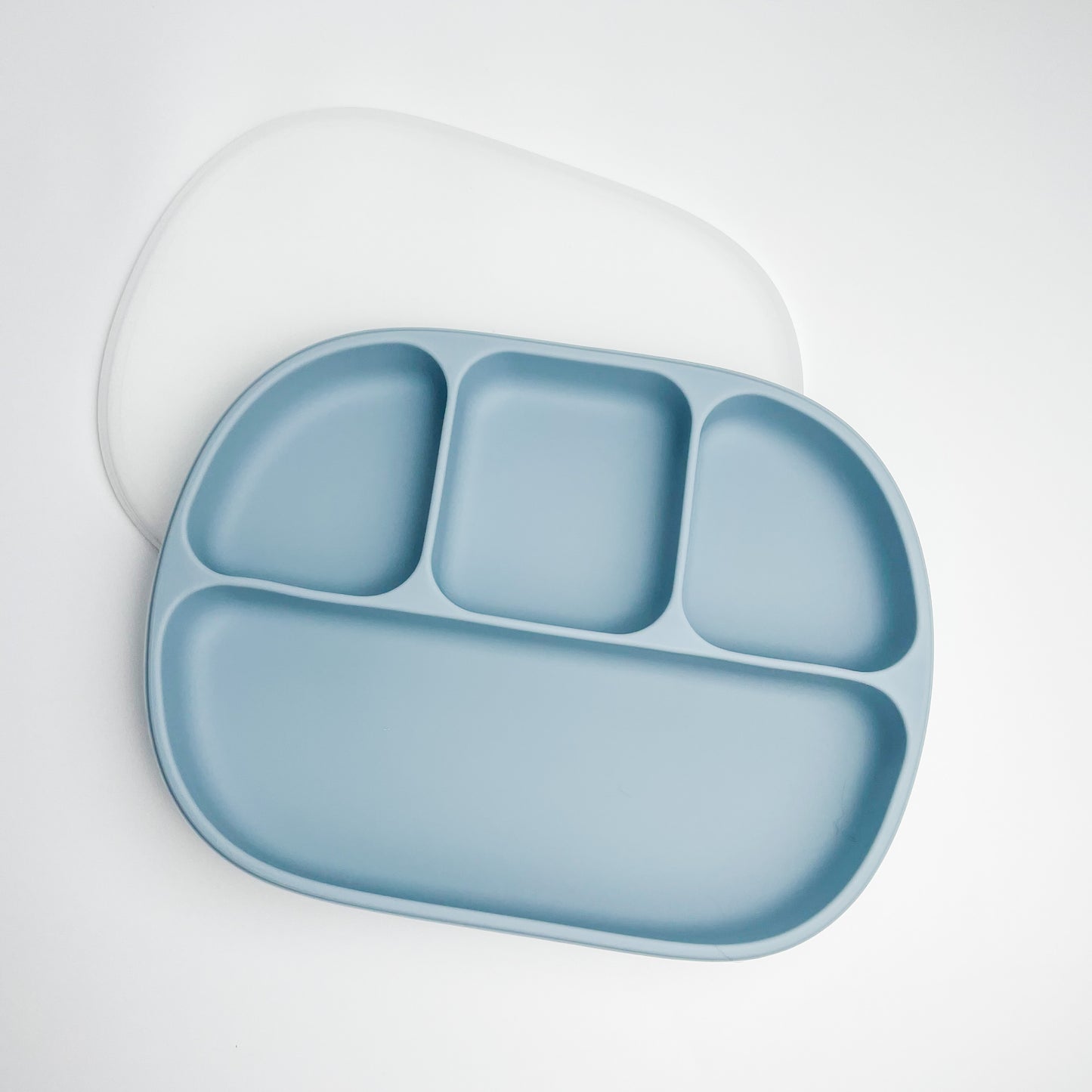 Silicone Suction Plate With Lid | Blue